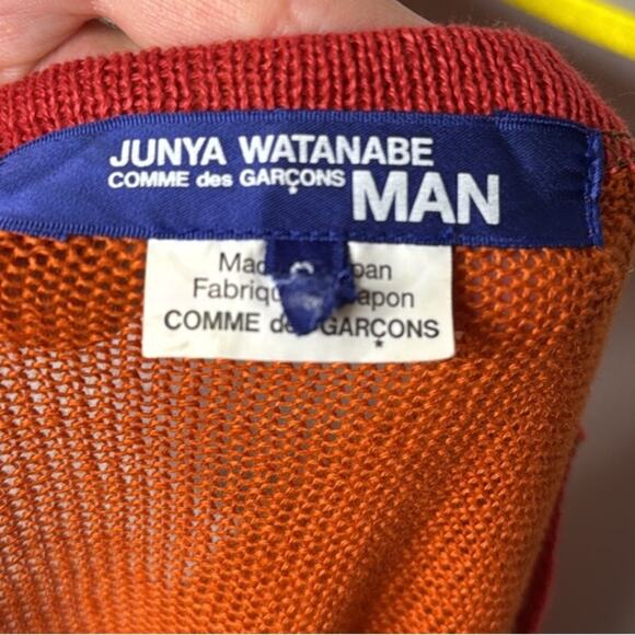 Junya Watanabe Comme des Garçons Orange Knit Striped Panel Linen 
Top - Picture 5 of 5